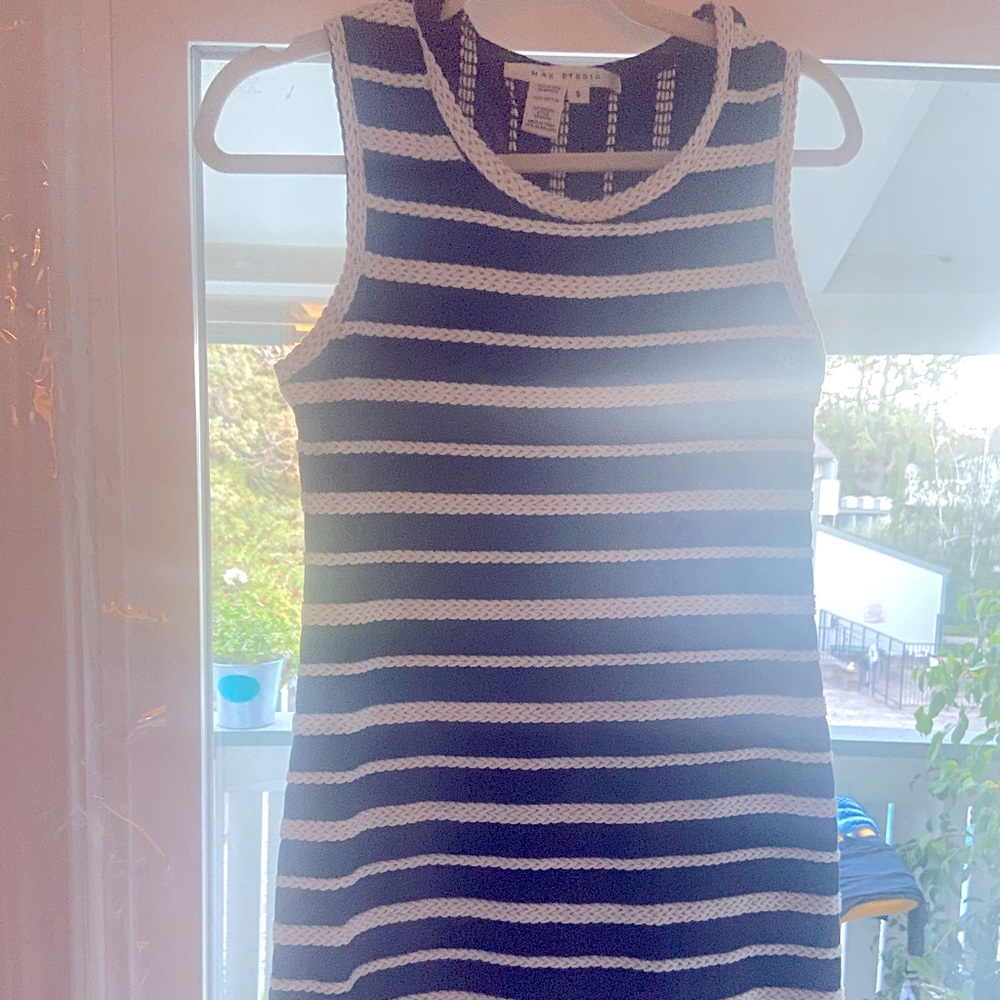 Club Monaco black and white striped dress S